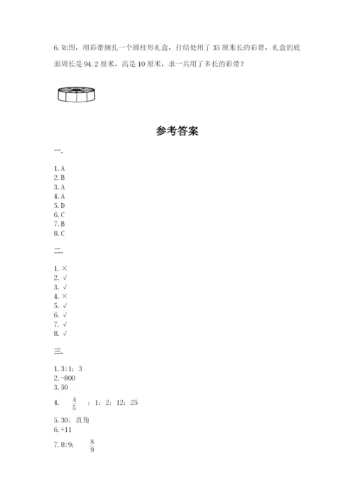 人教版数学六年级下册试题期末模拟检测卷附答案（培优）.docx