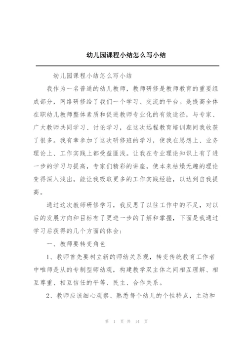 幼儿园课程小结怎么写小结.docx