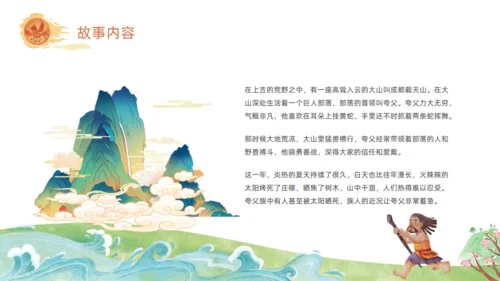 夸父逐日神话故事通用PPT模板