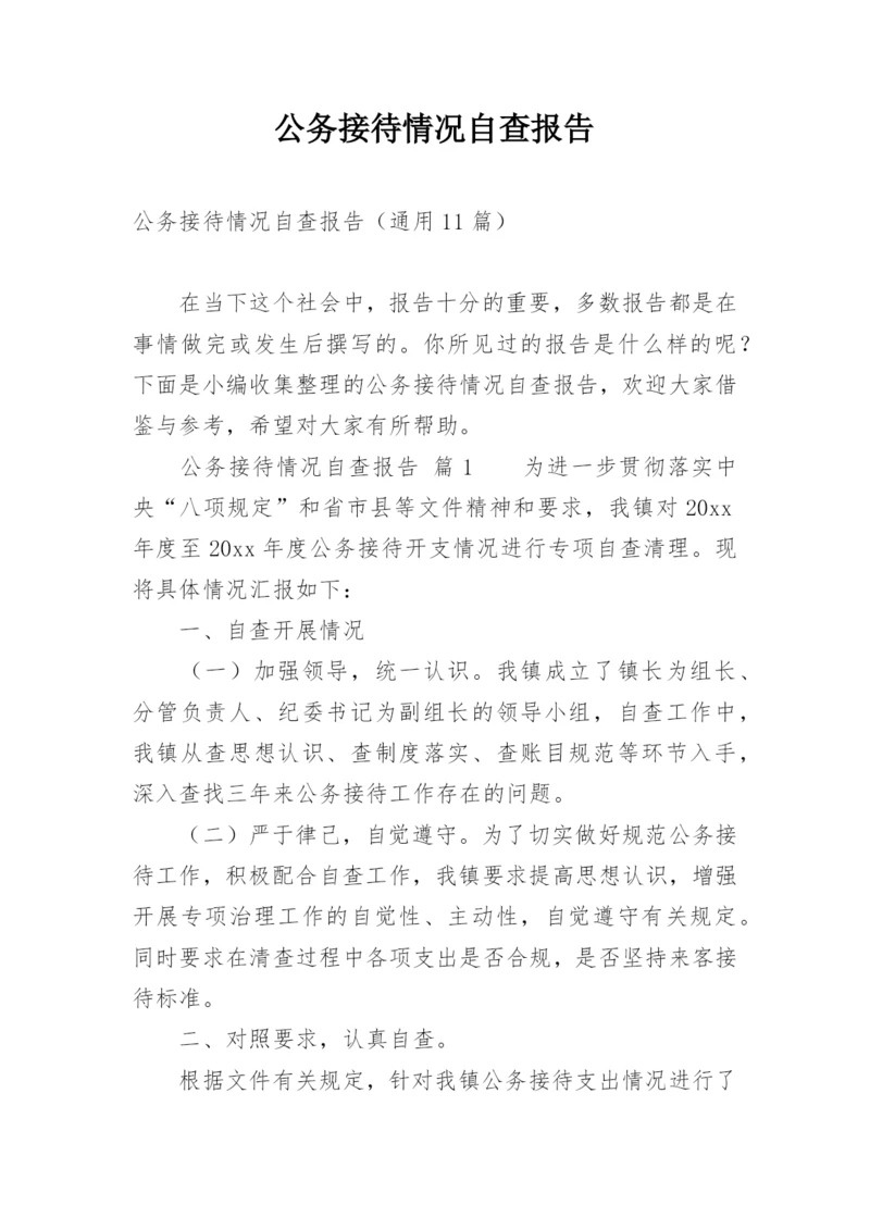 公务接待情况自查报告.docx