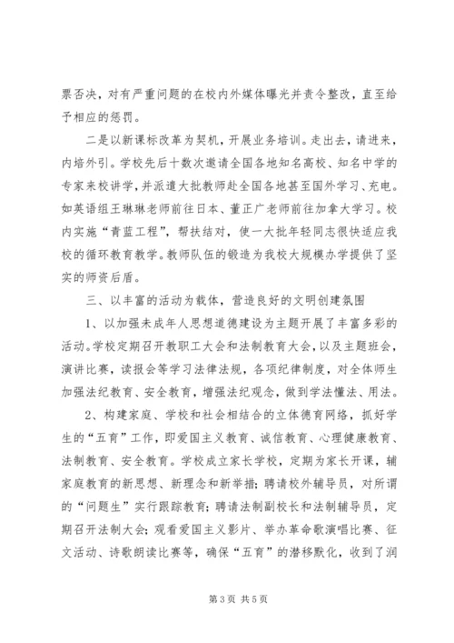 学校申报XX省文明单位创建工作汇报.docx