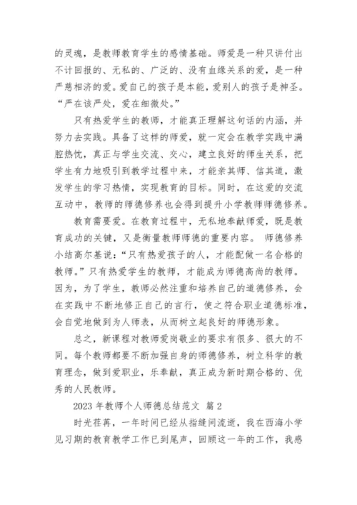 2023年教师个人师德总结范文.docx