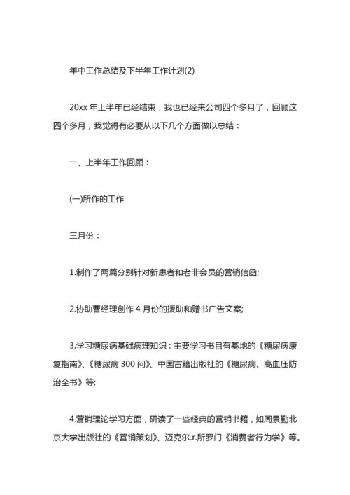 年中工作总结及下半年工作计划例文.docx