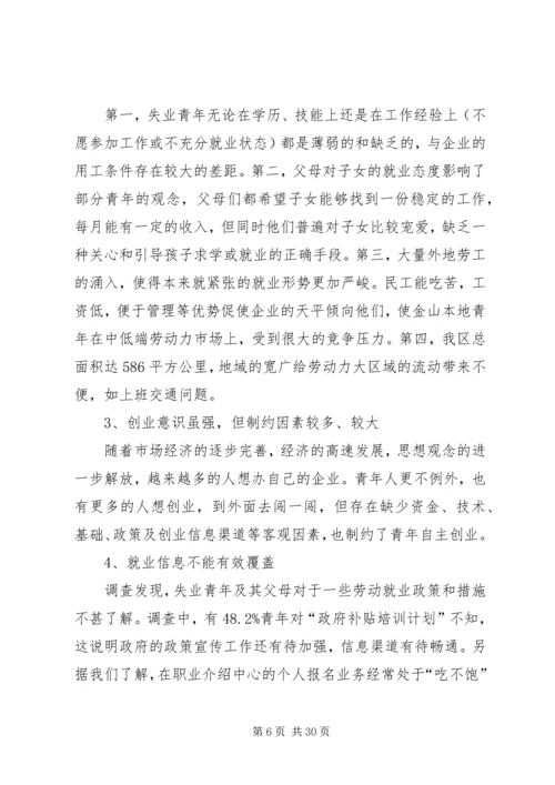 关于促进失业青年就业的思考.docx