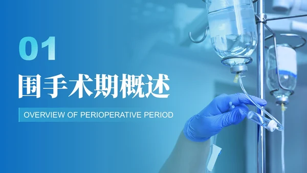 蓝绿色渐变简约实拍风格围手术期安全管理医护人员PPT