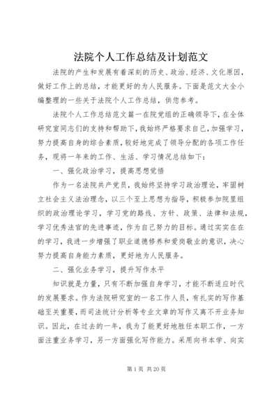 法院个人工作总结及计划范文.docx