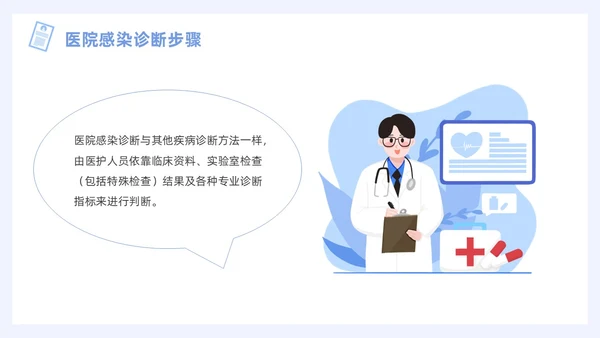 蓝色插画风图示医院PPT院感知识培训