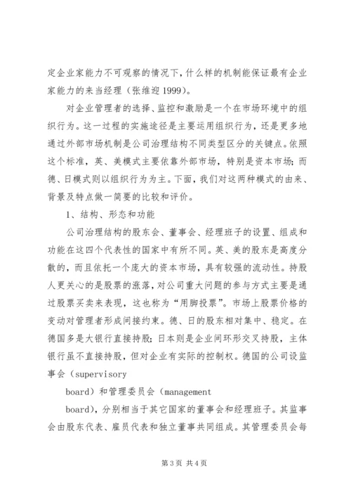 组织控制、市场控制—公司治理结构的模式选择和制度安排 (2).docx