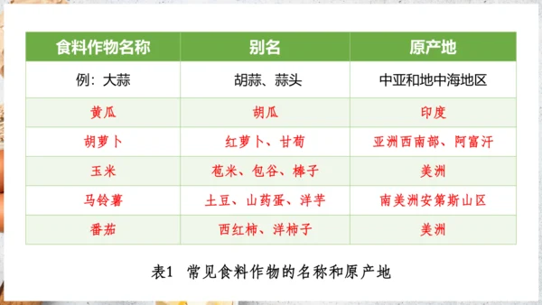 【人教新版】七上 第六章 跨学科主题学习 《探索外来食物传播史》（教学课件24张）