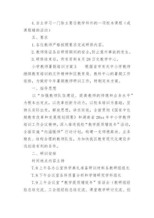 小学教师暑假培训方案.docx