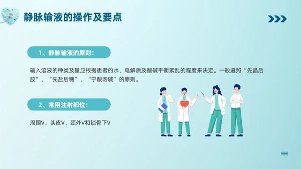 蓝色卡通静脉输液培训PPT模板宣传PPT动态PPT