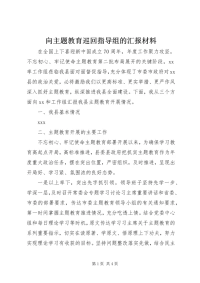 向主题教育巡回指导组的汇报材料.docx