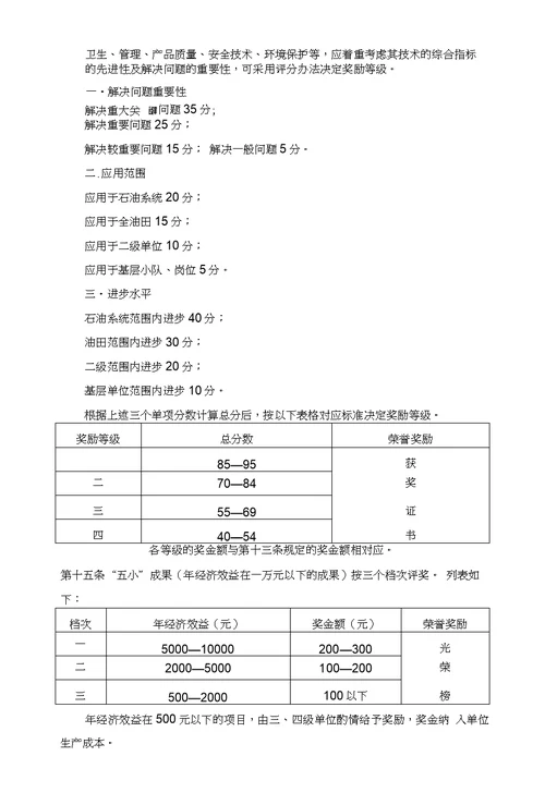 测井公司合理化建议评审奖励细则