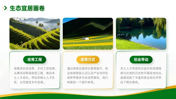 绿色简约风乡村农业工作总结PPT模板