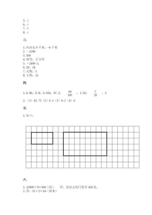 实用小学数学青岛版六年级下册期末测试卷带答案（培优a卷）.docx