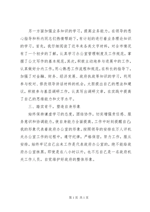 市政府办公室工作人员个人总结.docx