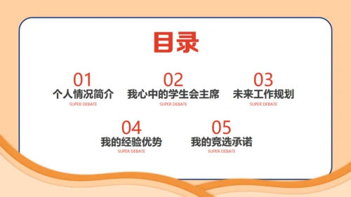 大学生学生会竞选主席通用PPT模板