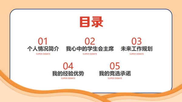 大学生学生会竞选主席通用PPT模板
