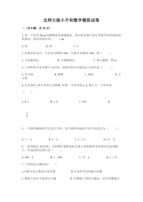 北师大版小升初数学模拟试卷精品（能力提升）.docx