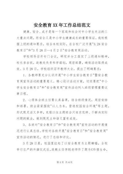 安全教育某年工作总结范文.docx
