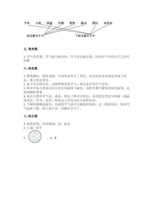 教科版小学三年级上册科学期末测试卷及参考答案（典型题）.docx