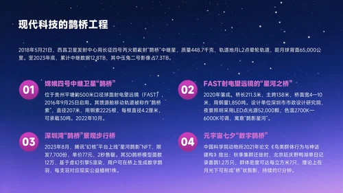 梅红色中国风七夕文化星河鹊影传千年PPT模板