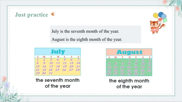 Unit 5 July is the seventh month Lesson 25 - Lesso