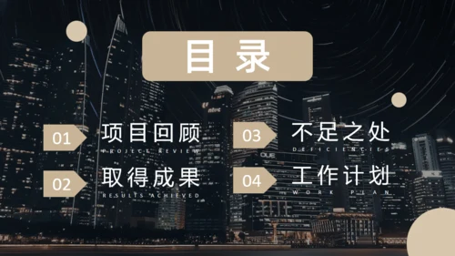 繁华都市夜景员工述职报告通用PPT模板