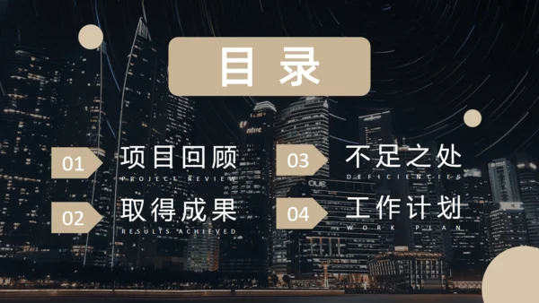 繁华都市夜景员工述职报告通用PPT模板