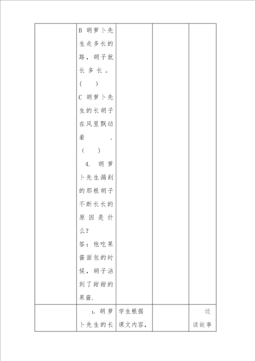 13胡萝卜先生的长胡子教学设计2