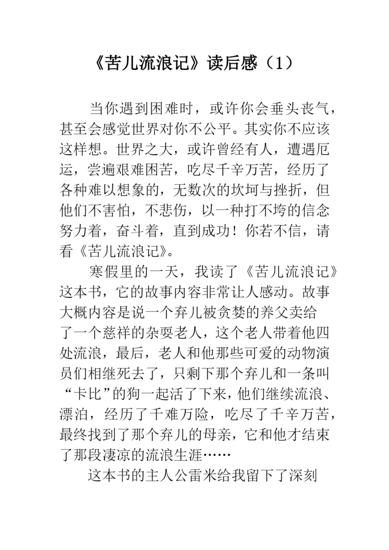 《苦儿流浪记》读后感(1).docx