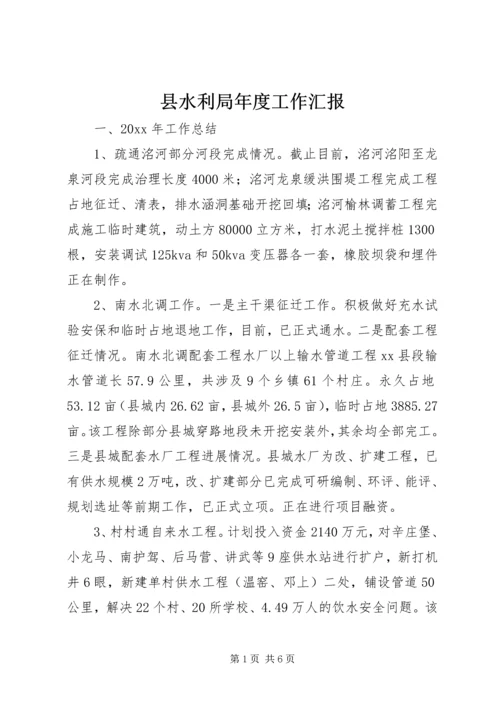 县水利局年度工作汇报.docx