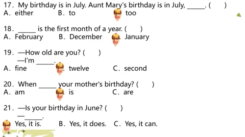 Unit 3 My school calendar 复习课件(共20张PPT)