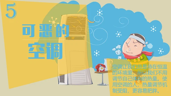 生活坏习惯肥胖减肥通用PPT模板