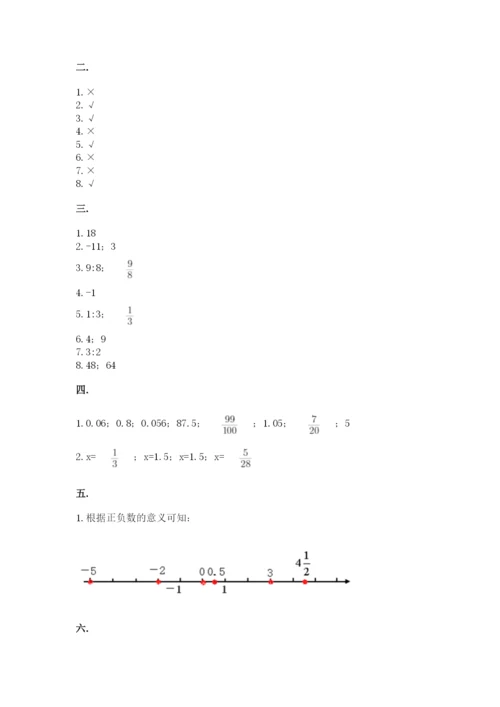 青岛版六年级数学下学期期末测试题附参考答案（黄金题型）.docx