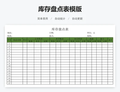 库存盘点表模版