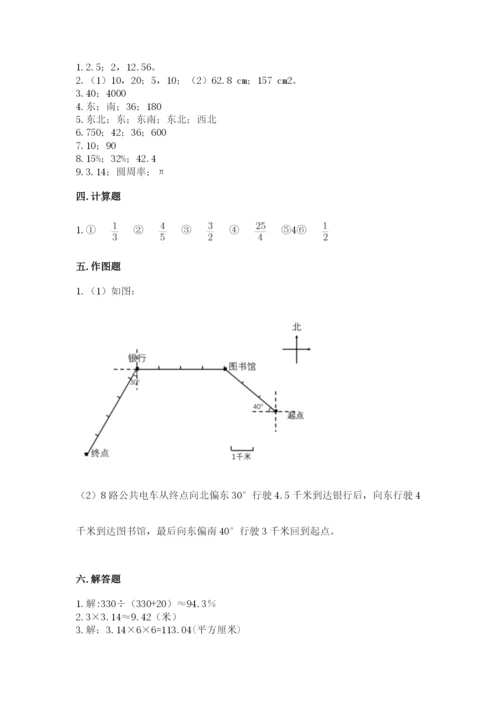 小学六年级上册数学期末测试卷（网校专用）word版.docx