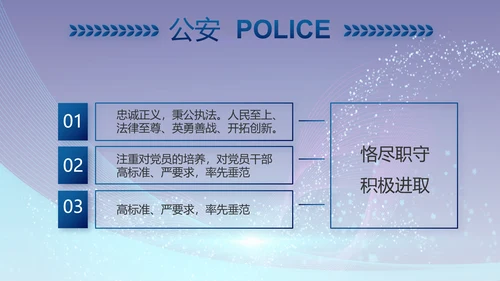 蓝色科技强警保障国家信息吧动态PPT模板
