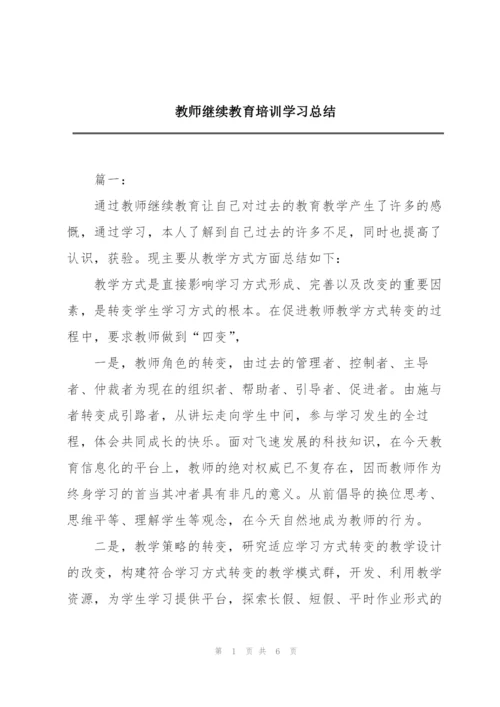 教师继续教育培训学习总结.docx