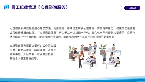 蓝色简约员工关系管理PPT模板宣传PPT动态PPT人才管理