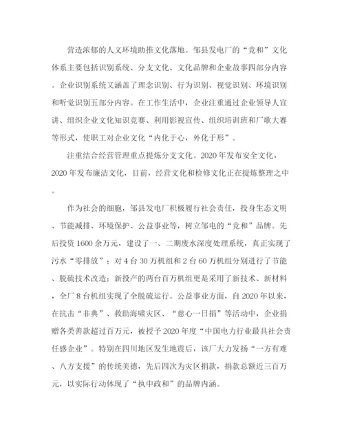 精编之建设企业文化电力企业工作总结范文.docx