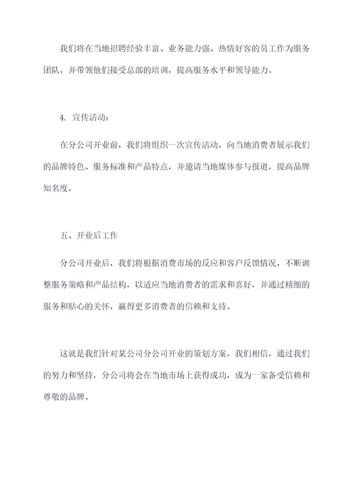 分公司开业策划方案