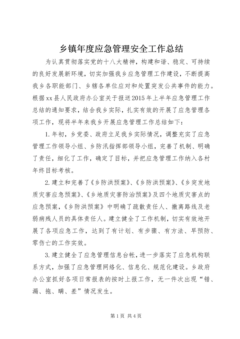 乡镇年度应急管理安全工作总结.docx