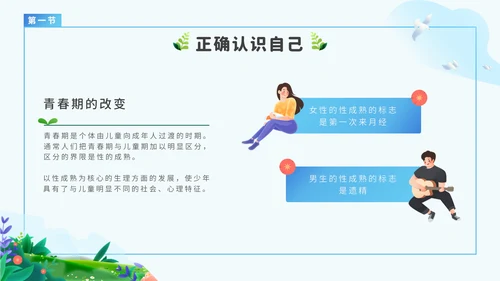 青春期心理健康青少年教育通用PPT模板