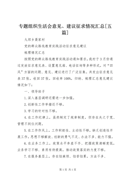 专题组织生活会意见、建议征求情况汇总[五篇] (3).docx