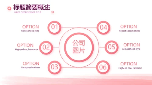 粉色创意公司1周年庆ppt模板活动策划方案