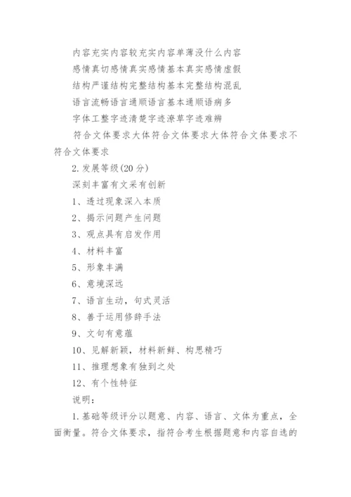 高考作文评分标准及评分细则.docx