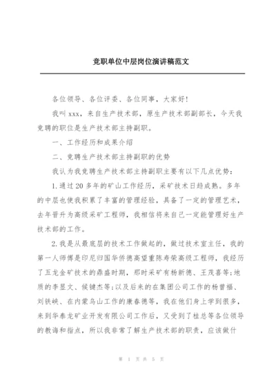 竞职单位中层岗位演讲稿范文.docx