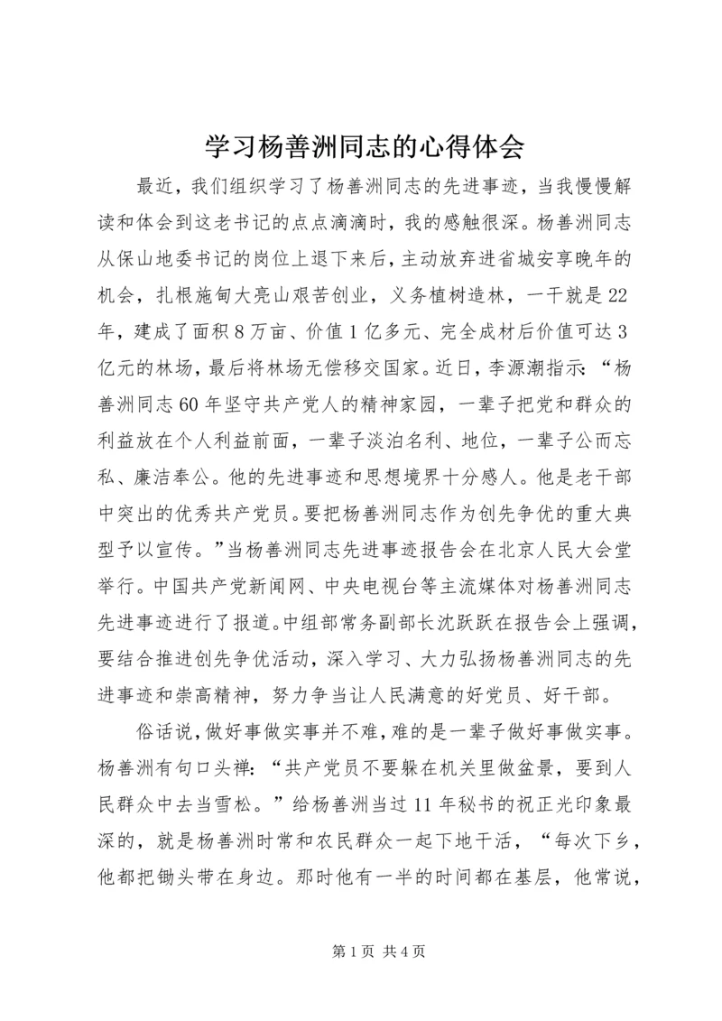 学习杨善洲同志的心得体会.docx