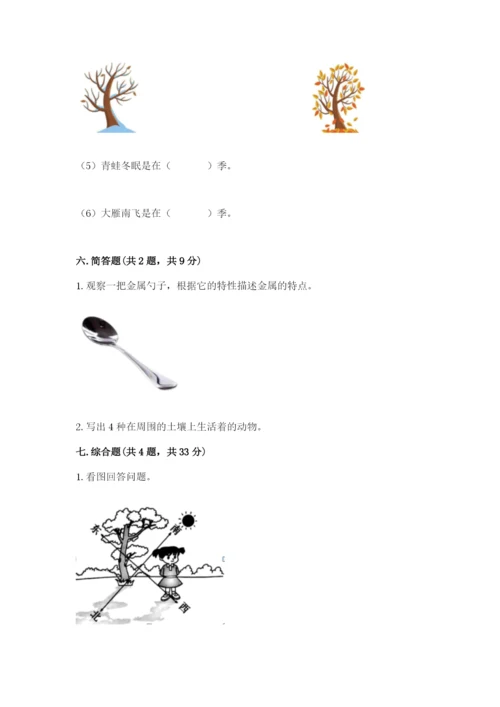 教科版科学二年级上册期末测试卷及参考答案（典型题）.docx